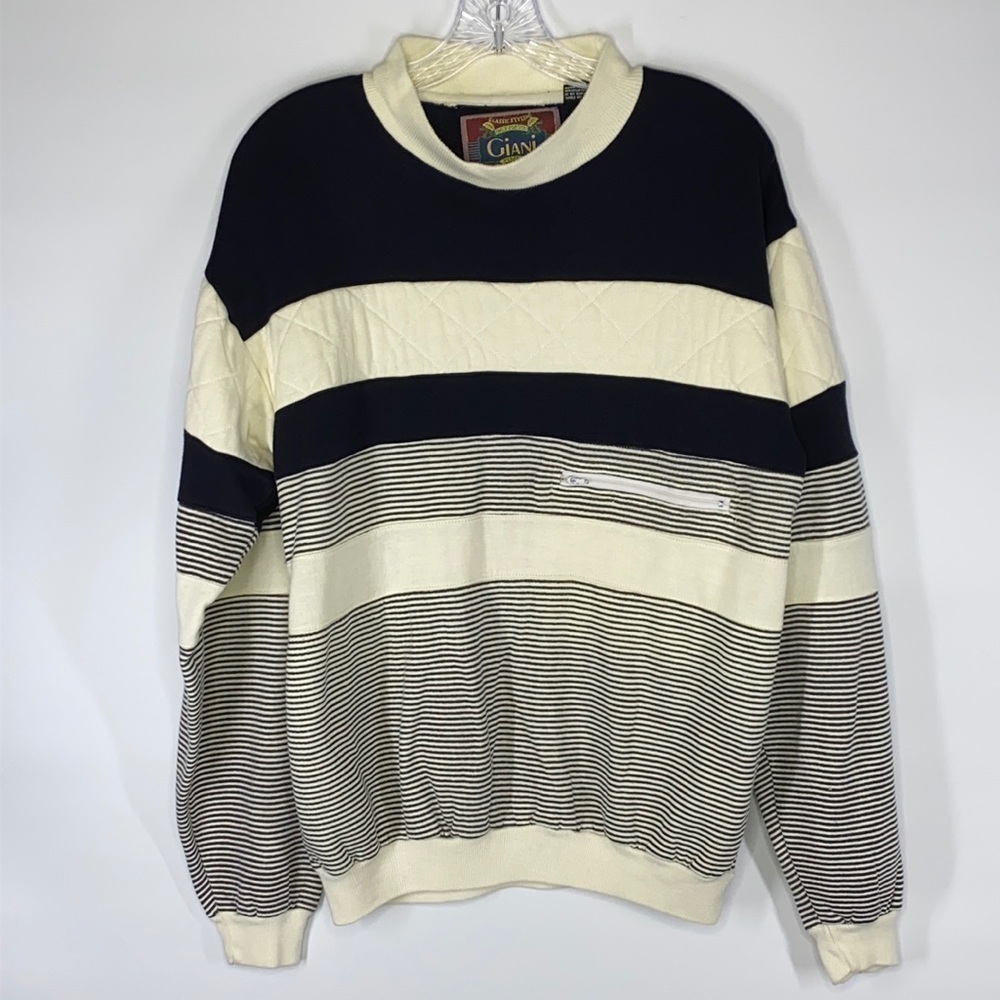 Vintage Giani Striped Pullover Sweatshirt Size Medium